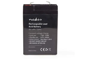  Batería Recargable de Plomo-Ácido de 6 V | 4500 mAh | 70 x 47 x 101 mm - Nedis BALA45006V